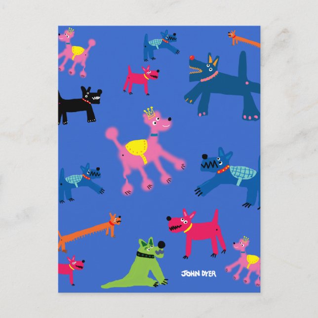 Art Postcard: Crazy Dogs Postcard (Front)