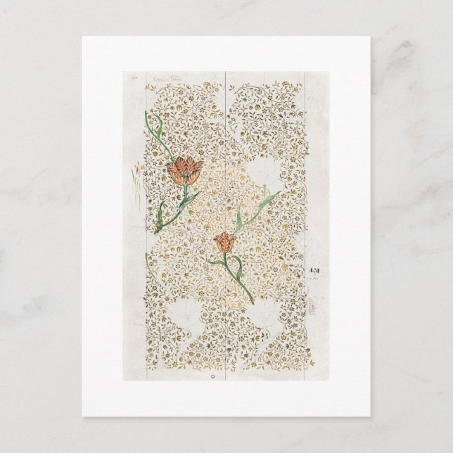 ART POSTCARD : WILLIAM MORRIS : GARDEN TULIP (Front)