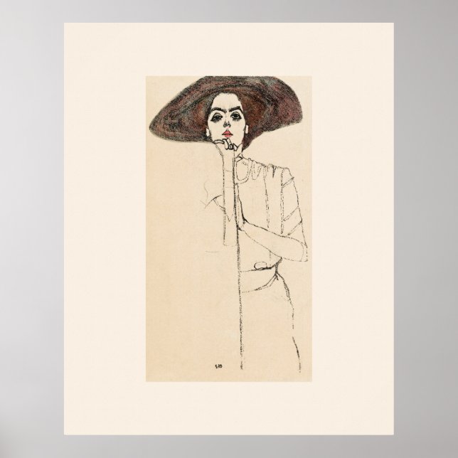 ART POSTER : EGON SCHIELE : PORTRAIT OF WOMAN 1910 (Front)