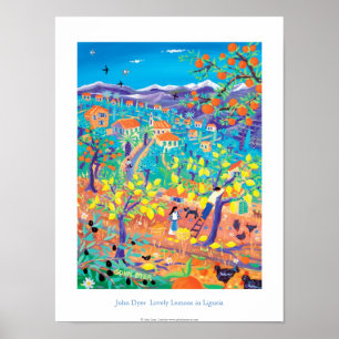 Art Poster: Lovely Lemons in Liguria, Italy Poster