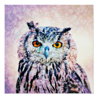 Art - Poster Owl Médias mixtes