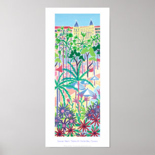 Art Poster: Palms & Umbrellas, Cannes Corniche Poster