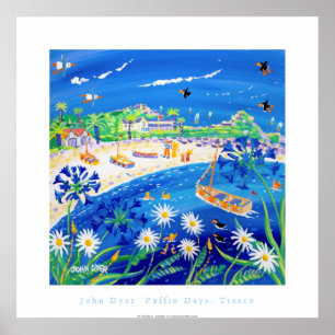Art Poster: Puffin days, Tresco Poster