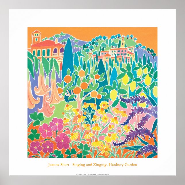 Art Poster: Singing and Zinging, Hanbury Garden Poster (Front)