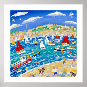 Art Poster: Swimmers, Seals and Sails. Poster