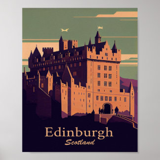 Art Poster vintage minimaliste d'Édimbourg