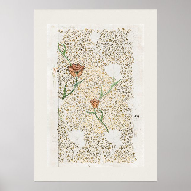 ART POSTER : WILLIAM MORRIS : GARDEN TULIP : 1885 (Front)