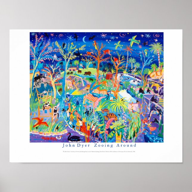 Art Poster: Zooing Around. Newquay Zoo. Darwin 200 Poster (Front)