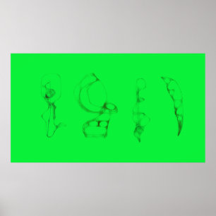 Art Potpourri  Green Minimalist Drawing Poster