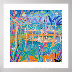 Art Print: Huggable Loveable Lemurs Poster