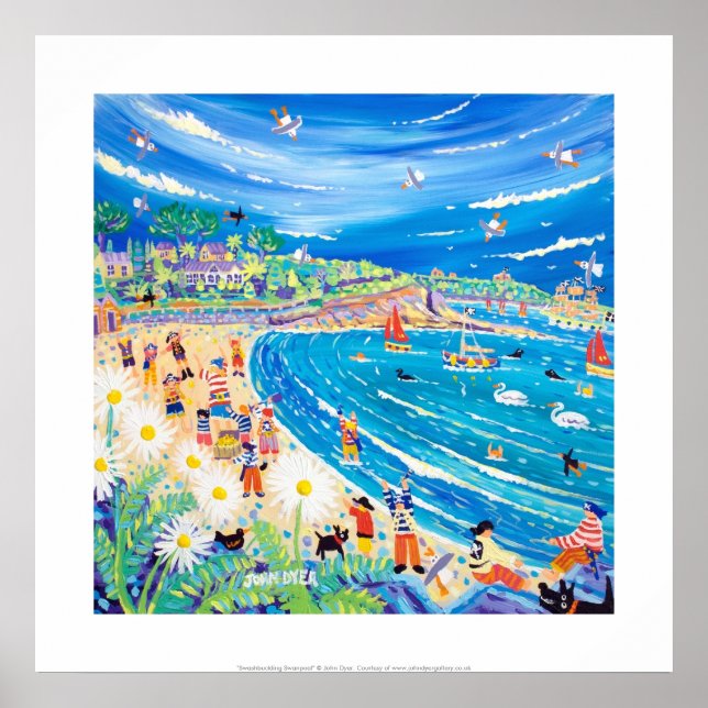 Art Print: Swashbuckling Swanpool, Cornwall Poster (Front)