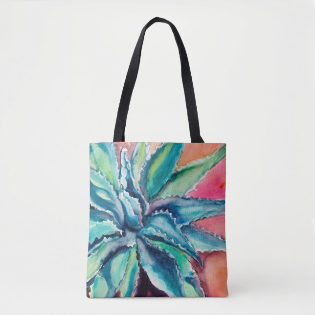 Art Print- Texas Agave Poster Tote Bag (Front)