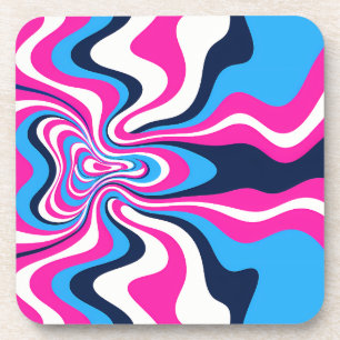 Art Printing of Vibrant Retro Waves - Design Coaster