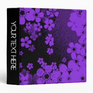 Art purple floral pattern binder