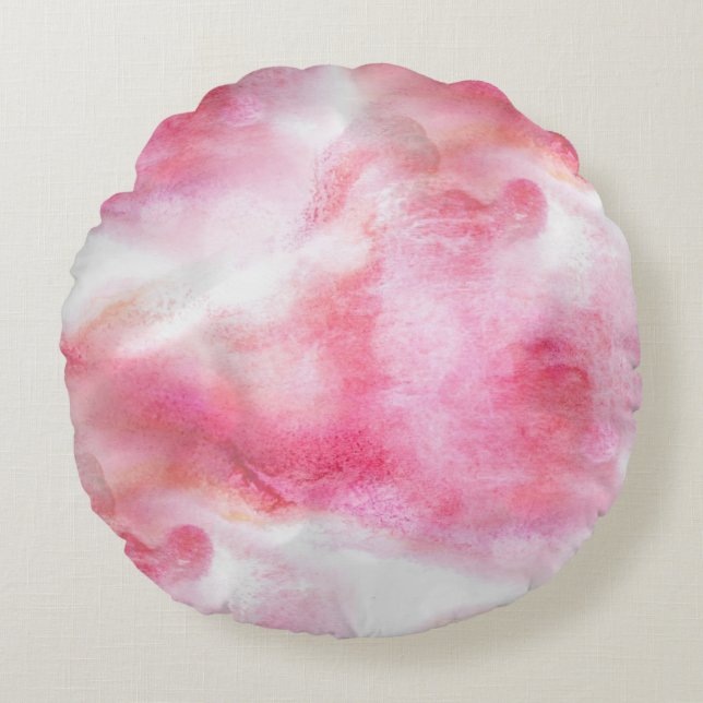 art red avant-garde background hand paint 2 round pillow (Front)