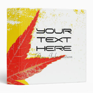 Art red leaf   Personalized binders