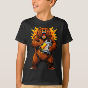 Art Retro Bear Grating Cheese Humor T-Shirt