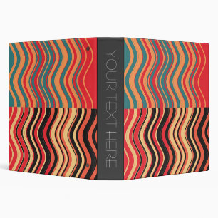 Art Retro Colourful Wave Abstract 2 Binder