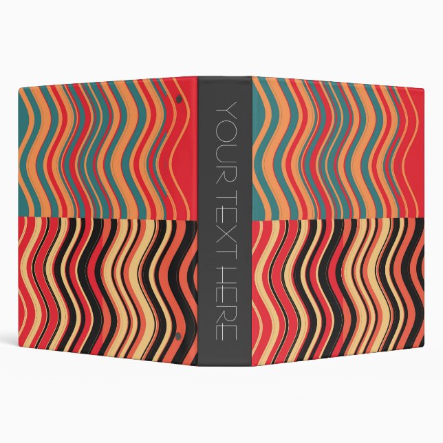 Art Retro Colourful Wave Abstract 2 Binder (Background)