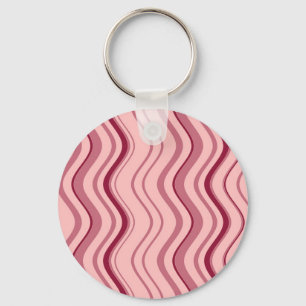 Art Retro Pink Wave Abstract Keychain