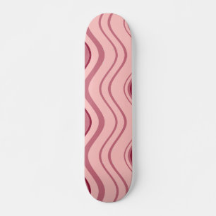 Art Retro Pink Wave Abstract Skateboard
