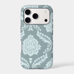 Art Rococo Damassé I Bleu Canard Œuf+Turquoise