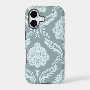 Art Rococo Damassé I Bleu Canard+Turquoise