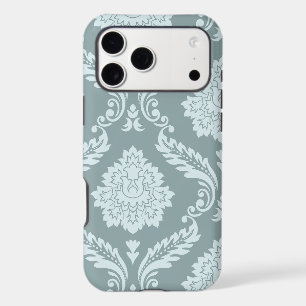 Art Rococo Damassé I Bleu Canard+Turquoise