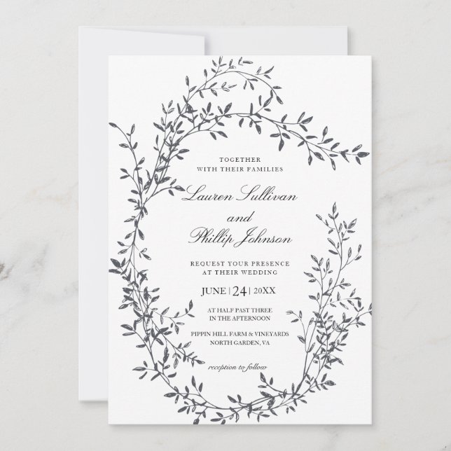 Art Romantique Floral Mariages Invitations (Devant)