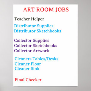 ART Room Jobs (in Colours) - Poster