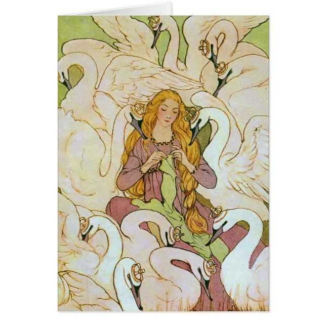 Art sauvage de cygnes par la carte d'Eleanor (Devant)