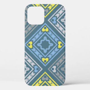 Art seamless pattern. Folk motif. Vintage geometri iPhone 12 Case