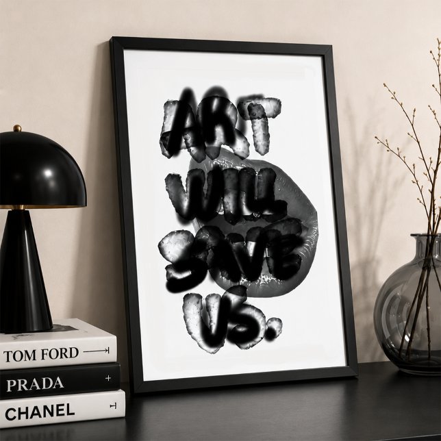 Art Should Comfort the Disturbed Poster Quote (Art Should Comfort the Disturbed Quote Poster | Gen Z Aesthetic Wall Art | Monochrome Typography )