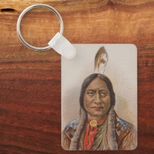 Art Sitting Bull of Lakota Indian Portrait Keychain