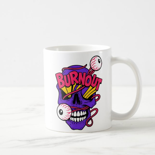 Art Skull with Burnout Coffee Mug (Right)