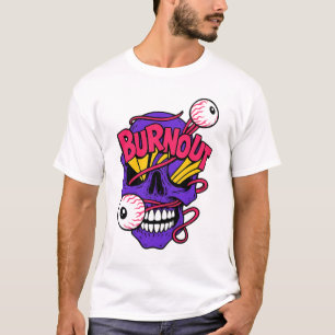 Art Skull with Burnout T-Shirt