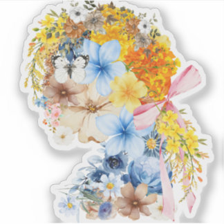 Art Sticker Flower Girl