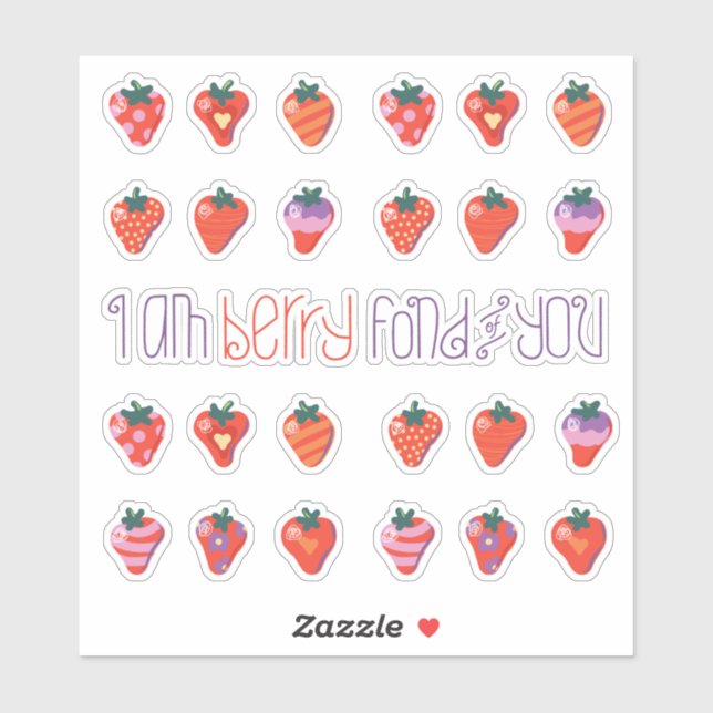 Art Strawberries Small Custom-Cut Vinyl Sticker (Sheet)