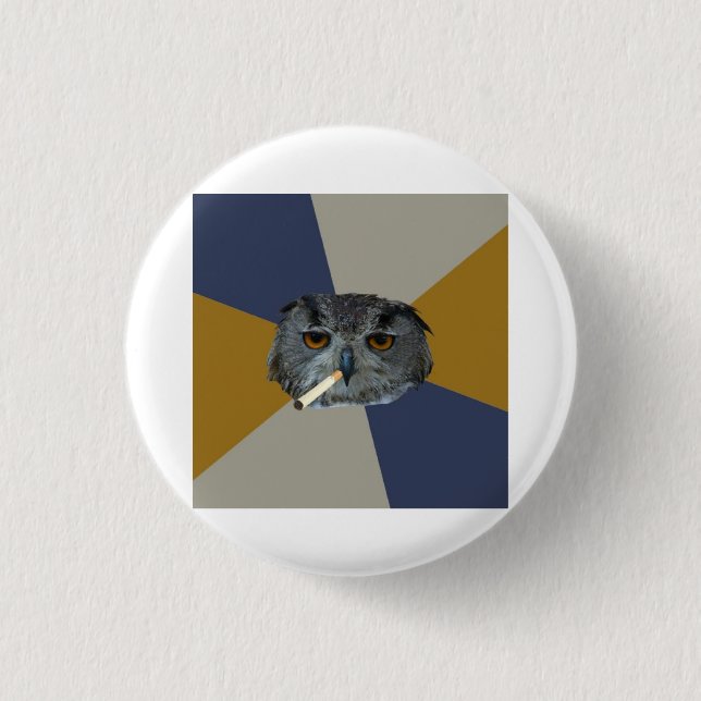 Art Student Owl Advice Animal Meme 1 Inch Round Button (Front)