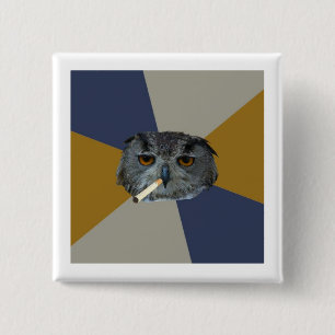 Art Student Owl Advice Animal Meme 2 Inch Square Button