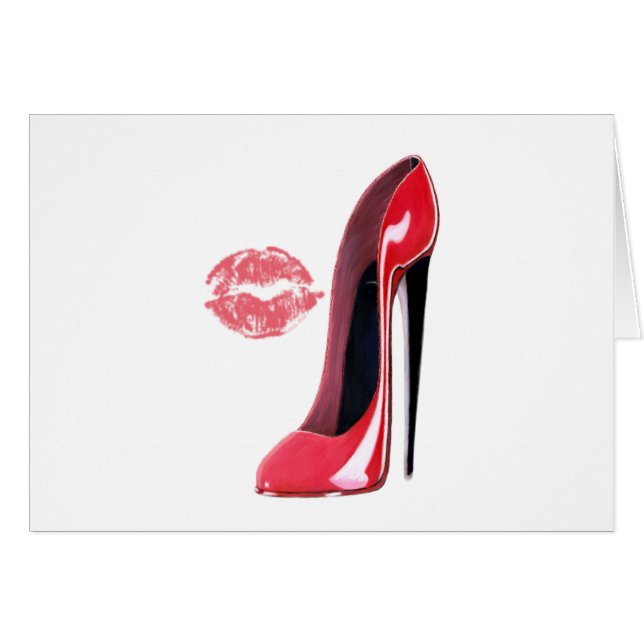 Art stylet rouge de chaussure et de baiser (Devant horizontal)