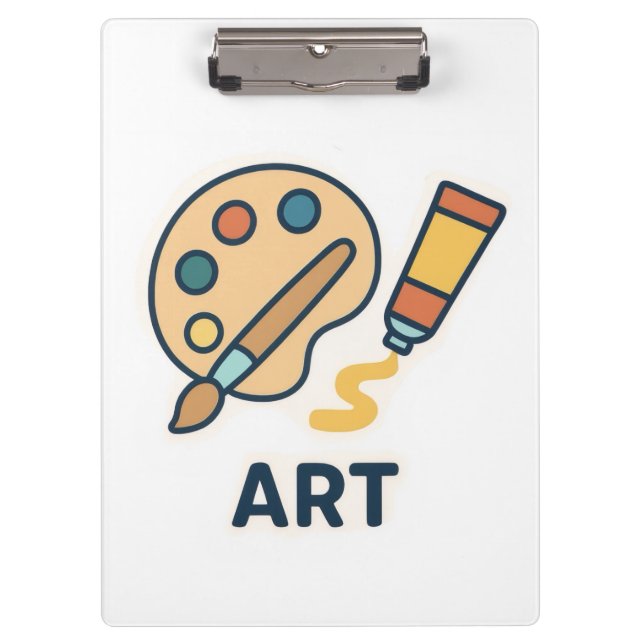 Art Subject – Paint Palette & Brush Clipboard (Front)