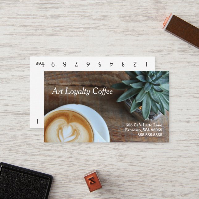 Art & Succulent Loyalty Coffee Punch-Card (Front/Back In Situ)