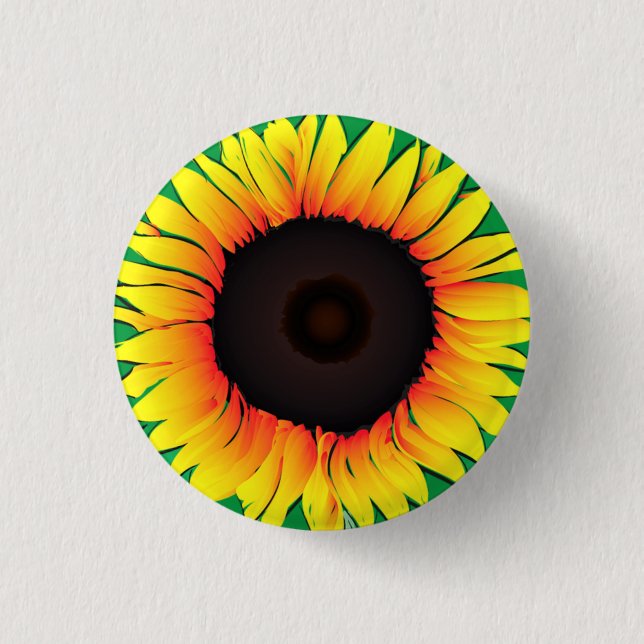 Art Sunflower - Choose / add your favourite colour 1 Inch Round Button (Front)