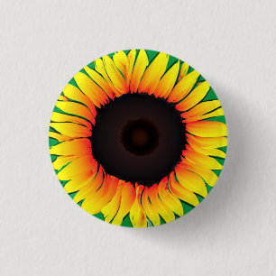 Art Sunflower - Choose / add your favourite colour 1 Inch Round Button
