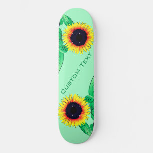 Art Sunflowers - Add Your Text / Colours - Modern Skateboard