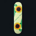 Art Sunflowers - Add Your Text / Name- Skateboard<br><div class="desc">Art Sunflowers - Add Your Text / Name / Year / Number / Logo / More  - Choose / add your favourite background colours !</div>