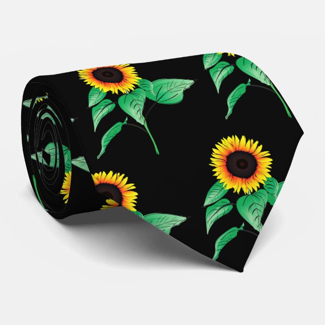 Art Sunflowers - Choose / add your favourite colou Tie (Rolled)