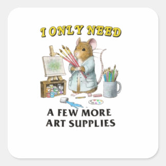 Art Supplies Unisex Square Sticker