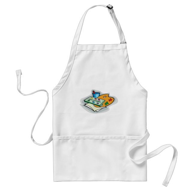 Art Supplies Watercolor Palette and Paintbrush  Standard Apron (Front)